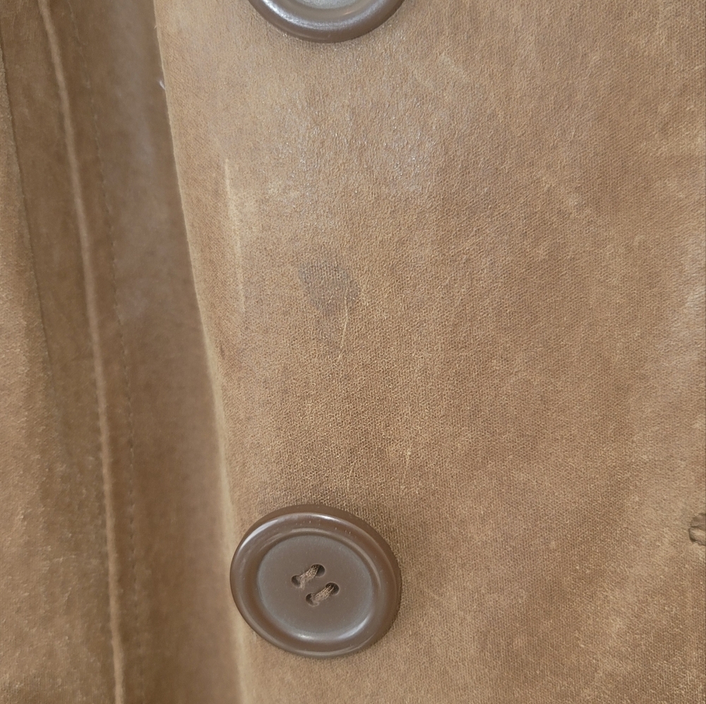 NWOT New York & Company Brown Distressed Genuine Leather Blazer Jacket Coat - Picture 3 of 12